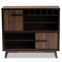 Outlet Kirklands Home Two Tone Walnut Wood Wine Storage Cabinet