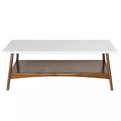 New Kirklands Home Two-Tone Ava Mid-Century Modern Coffee Table White