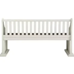 Outlet Kirklands Home Two-Tone Dark Oak and Ivory High Back Wooden Bench White