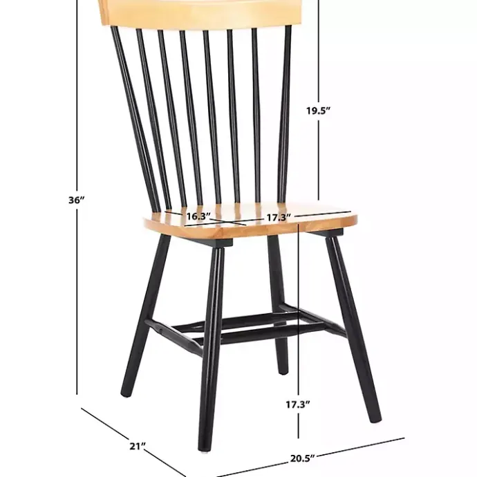 Hot Kirklands Home Two-Tone Parker Spindle Dining Chairs, Set of 2 Black