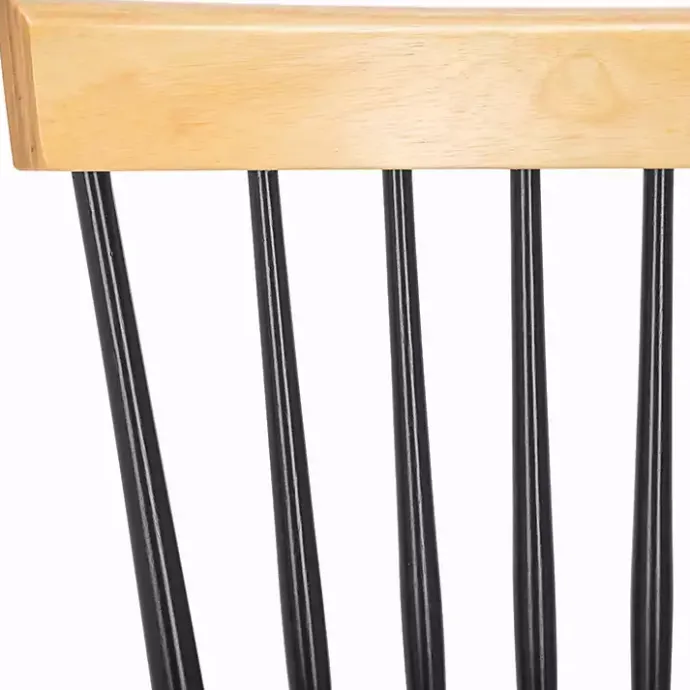 Hot Kirklands Home Two-Tone Parker Spindle Dining Chairs, Set of 2 Black