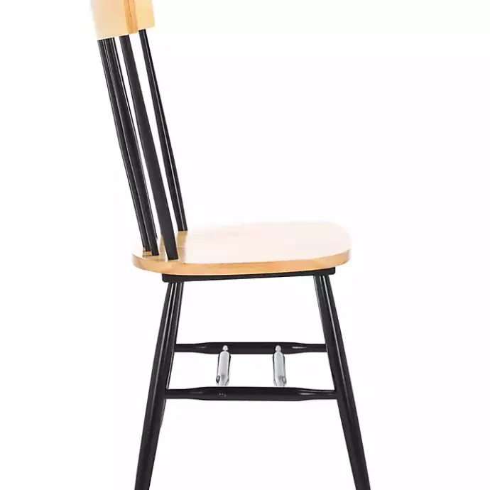 Hot Kirklands Home Two-Tone Parker Spindle Dining Chairs, Set of 2 Black