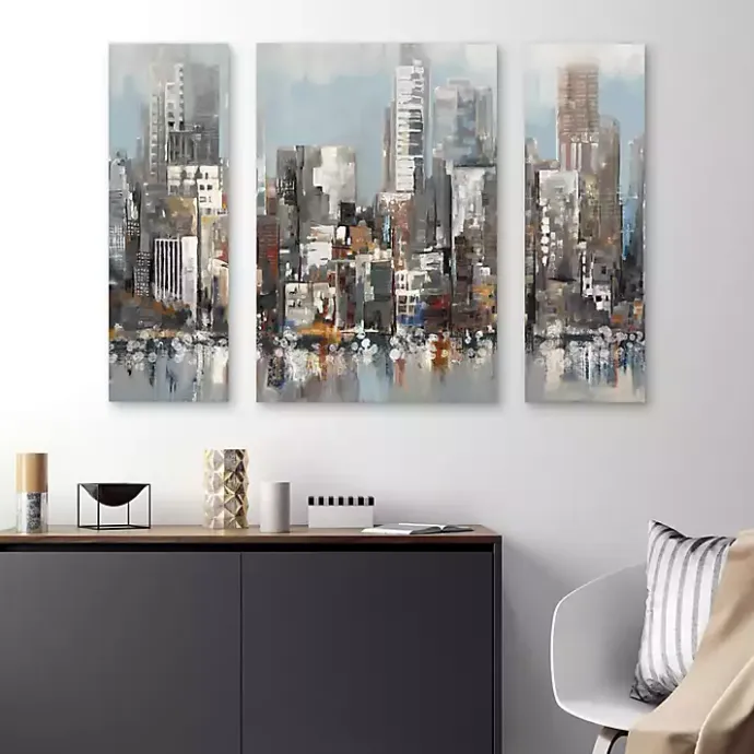 Clearance Kirklands Home Urban Focus A, B, & C Canvas Art Prints, Set of 3 Gray