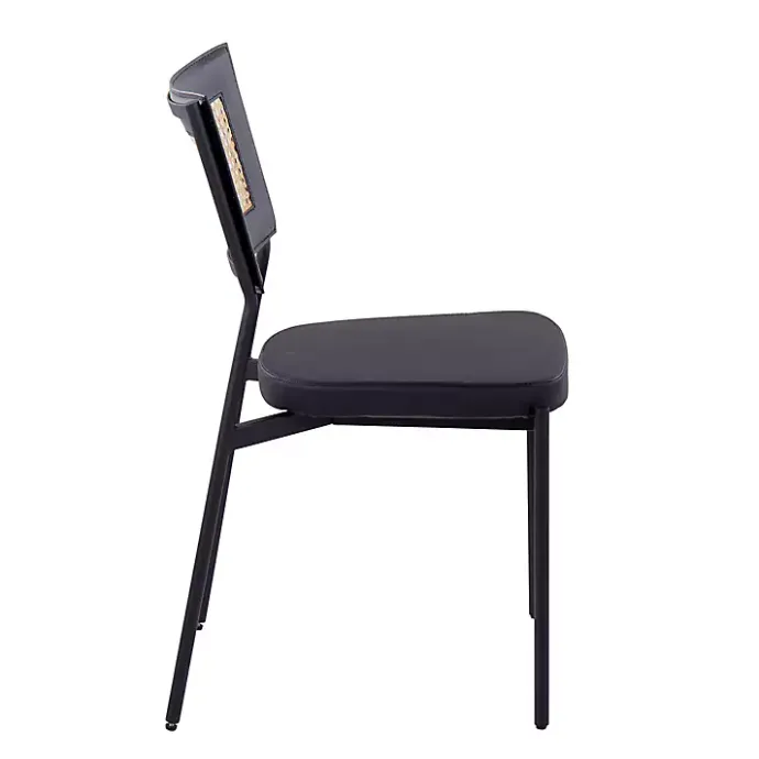 Online Kirklands Home Vegan Leather and Rattan Dining Chairs, Set of 2