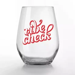 Discount Kirklands Home Vibe Check Stemless Wine Glasses, Set of 2 Red