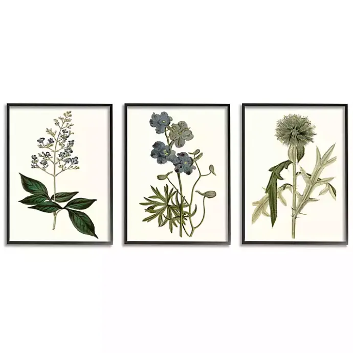 Hot Kirklands Home Vintage Blue Flowers Framed Art Prints, Set of 3