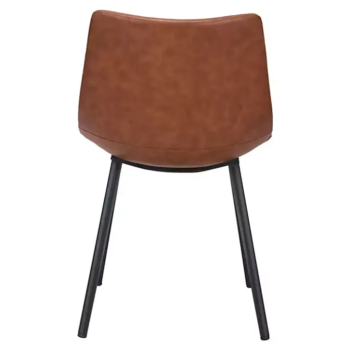 Kirklands Home Vintage Faux Leather Dining Chairs, Set of 2 Brown