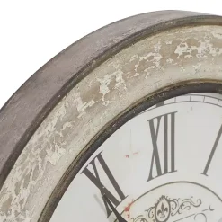 Discount Kirklands Home Vintage Cream Rust Round Framed Wall Clock