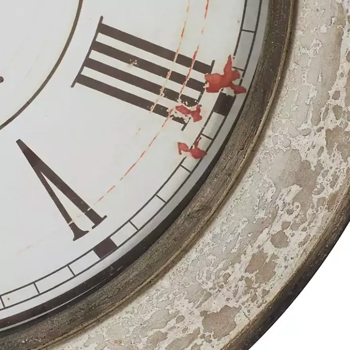 Discount Kirklands Home Vintage Cream Rust Round Framed Wall Clock