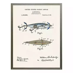 Kirklands Home Vintage Fishing Lure Patent Framed Art Print