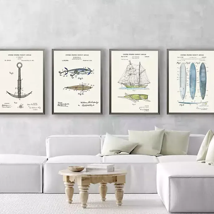 Kirklands Home Vintage Fishing Lure Patent Framed Art Print