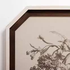 Discount Kirklands Home Vintage Floral Octagon Framed Art Print