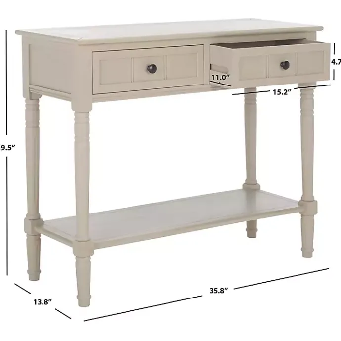 Online Kirklands Home Vintage 2-Drawer Samantha Console Table Gray