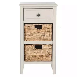 Outlet Kirklands Home Vintage Wood Baskets Everly Accent Table Gray