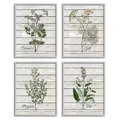 Online Kirklands Home Vintage Herbs Framed Art Prints, Set of 4 Ivory