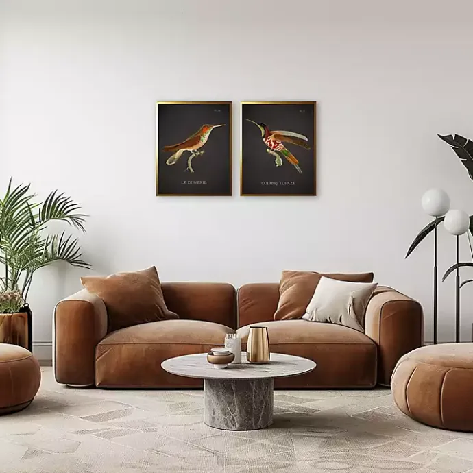 New Kirklands Home Vintage Hummingbird III 2-pc. Framed Art Print Set