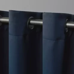 New Kirklands Home Vintage Indigo Woven Curtain Panel Set, 84 in. Blue