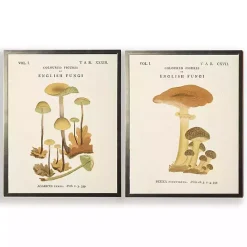 Discount Kirklands Home Vintage Mushrooms II Framed Art Prints, Set of 2