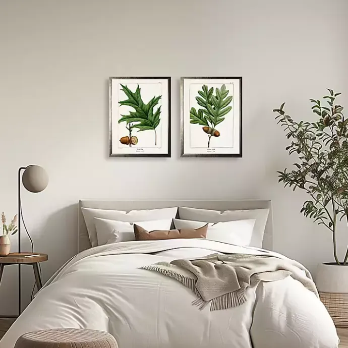 Hot Kirklands Home Vintage Oak Leaves Framed Art Prints, Set of 2