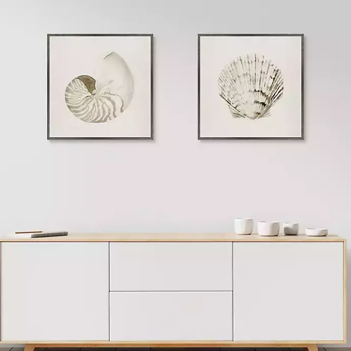 Best Kirklands Home Vintage Shells Framed Canvas Art Prints, Set of 2 Ivory
