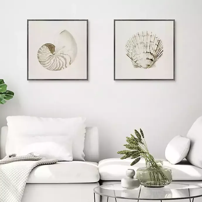 Best Kirklands Home Vintage Shells Framed Canvas Art Prints, Set of 2 Ivory