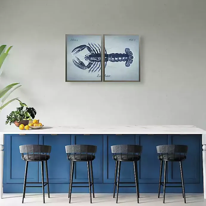 Online Kirklands Home Vintage Split Lobster Framed Art Prints, Set of 2 Blue