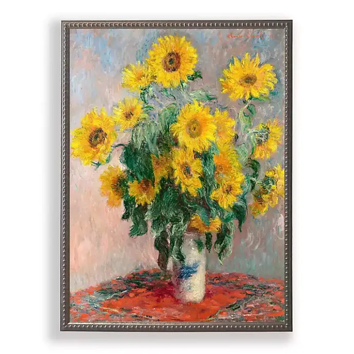 Kirklands Home Vintage Sunflowers Beaded Framed Art Print