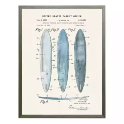 Discount Kirklands Home Vintage Surfboards Patent Framed Art Print