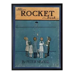 Best Kirklands Home Vintage The Rocket Book Cover Framed Wall Art Blue