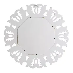 New Kirklands Home Vintage White Carved Octagon Wall Mirror