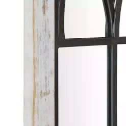 Outlet Kirklands Home Vista Arched Windowpane Mirror Ivory