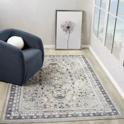 Sale Kirklands Home Vista Blue Beige Area Rug, 5x7