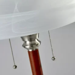 Outlet Kirklands Home Walnut Alabaster Frosted Glass Table Lamp White