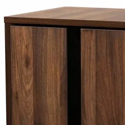 Best Kirklands Home Walnut Asymmetrical Shoe Storage Cabinet Brown