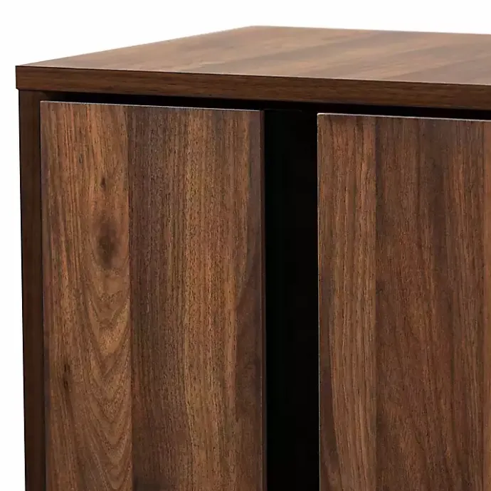 Best Kirklands Home Walnut Asymmetrical Shoe Storage Cabinet Brown