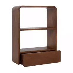 Best Kirklands Home Walnut Kato Single Drawer Wall Shelf Brown