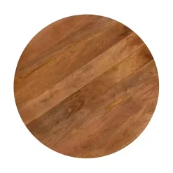 Online Kirklands Home Walnut Mango Wood Round Kershaw Coffee Table Brown