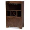 Best Kirklands Home Walnut Brown Open Shelf Wine Cabinet