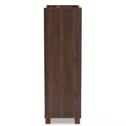 Best Kirklands Home Walnut Brown Open Shelf Wine Cabinet
