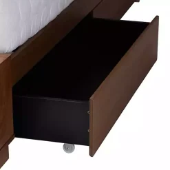 Best Kirklands Home Walnut Rattan Queen Storage Bed Brown
