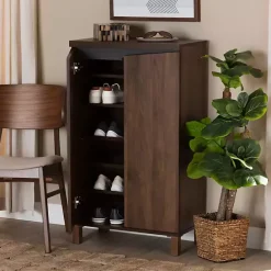 Sale Kirklands Home Walnut Slim Shoe Storage Cabinet Brown