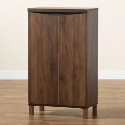 Sale Kirklands Home Walnut Slim Shoe Storage Cabinet Brown