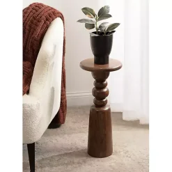 Clearance Kirklands Home Walnut Tirollo Accent Table Brown