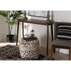 Clearance Kirklands Home Walnut Wood Frame Splayed Legs Console Brown