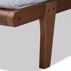 Online Kirklands Home Walnut Wood Full Platform Bed Brown