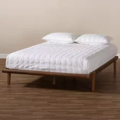 Online Kirklands Home Walnut Wood Full Platform Bed Brown