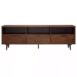 Hot Kirklands Home Walnut 3-Drawer Wood TV Stand Brown