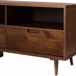 Hot Kirklands Home Walnut 3-Drawer Wood TV Stand Brown
