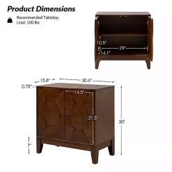 Best Kirklands Home Walnut Geometric Mabel 2-Door Cabinet Brown