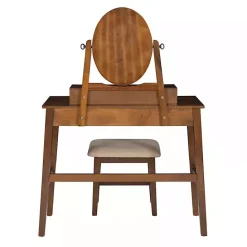 New Kirklands Home Walnut Lorna Tilting Mirror 2-pc. Vanity Set Brown